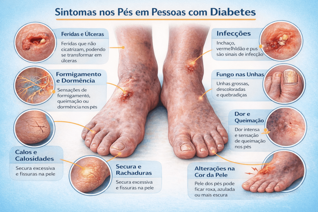 Sintomas de Pés Diabéticos