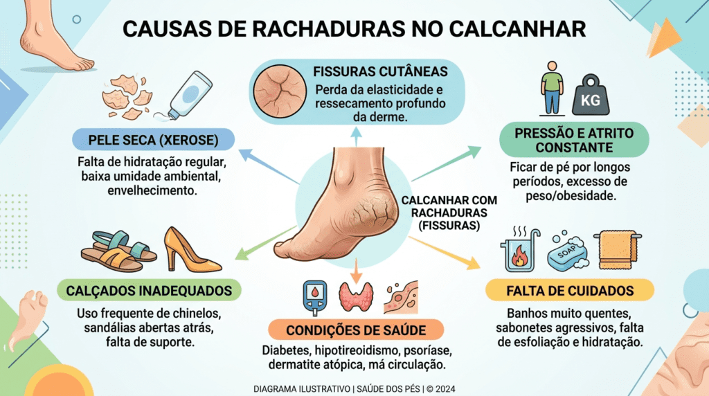 Diagrama de causas de rachadura de calcanhar