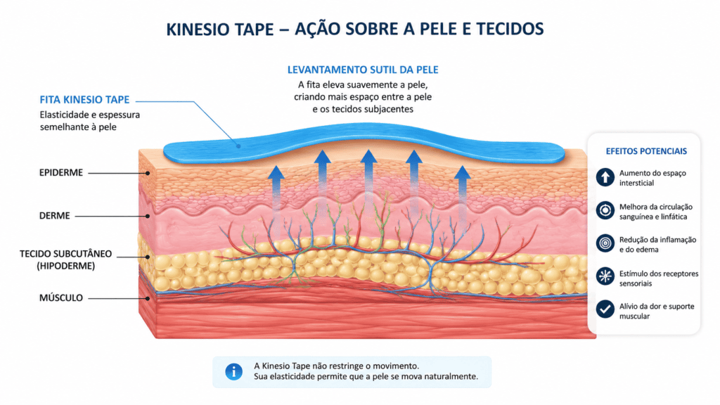 o que é kinesio tape e como a fita age sob a pele Jardim Santana Campinas